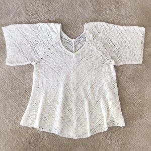 Women’s Dress Barn Short Sleeve Open Knit Sweater, Size Medium